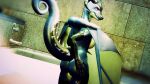  16:9 3d_(artwork) anthro bathroom breasts butt curled_tail digital_media_(artwork) dragon female hand_on_butt hi_res horn looking_at_viewer nude reptile scales scalie simple_background smile solo viper-desires widescreen wings 