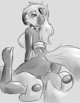  ambiguous_gender anthro anus blush breasts collar duo faceless_character facesitting female female/ambiguous fluffy fluffy_tail genitals gesture greyscale hi_res humanoid kammy lycanroc monochrome nintendo pok&eacute;mon pok&eacute;mon_(species) pussy spikes tetsushi thumbs_up tongue tongue_out video_games 