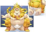  &lt;3 2021 anthro aotoaka belly bodily_fluids bulge butt clothed clothing cum duo ejaculation erection erection_under_clothing felid genital_fluids hi_res humanoid_hands jockstrap kemono leib_(tas) lifewonders magan male male/male mammal moobs nipples overweight overweight_male pantherine polar_bear tiger tokyo_afterschool_summoners underwear ursid ursine video_games white_body wrestling yellow_body 
