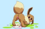  absurd_res animal_genitalia animal_pussy anus ass_up black_nose bodily_fluids brown_anus brown_body brown_butt brown_ears brown_fur brown_inner_ear brown_tail butt diaper dripping eevee egg female fur genital_fluids genitals hi_res looking_at_viewer looking_back moderately_ashamed nintendo one_ear_up pink_diaper pink_pussy pok&eacute;mon pok&eacute;mon_(species) pussy pussy_juice pussy_juice_drip pussy_juice_leaking raised_tail solo spread_legs spreading video_games 