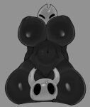  abs algooriginal ambiguous_gender arthropod big_breasts breasts duo featureless_crotch fecharis female female/ambiguous hi_res hollow_knight hornet_(hollow_knight) huge_breasts insect male_(lore) monochrome navel nervous nude protagonist_(hollow_knight) team_cherry thick_thighs vessel_(species) video_games wide_hips 