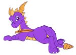  2021 activision alpha_channel animated claws dragon feral horn looking_at_viewer purple_eyes short_playtime simple_background solo sploot spyro spyro_the_dragon teeth toe_claws transparent_background tsitra360 video_games wings 