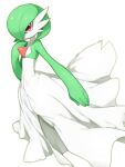  3:4 big_forearms female flat_chested forearms gardevoir green_body green_hair green_skin hair hair_over_eye humanoid looking_at_viewer moon_lizard multicolored_body nintendo not_furry one_eye_obstructed open_mouth pok&eacute;mon pok&eacute;mon_(species) portrait pseudo_clothing red_eyes simple_background solo standing two_tone_body video_games white_background white_body white_skin 