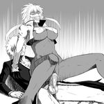  1girl arrancar bleach bottomless breasts cum cum_in_pussy dark_skin espada girl_on_top greyscale hetero incognitymous kurosaki_ichigo large_breasts monochrome reverse_cowgirl_position sex straddling tier_harribel vaginal 