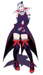  black_choker black_shorts breasts choker eas elbow_gloves fresh_precure! gloves hairband hand_in_pants higashi_setsuna huge_breasts kazuki_kotobuki open_fly precure red_eyes short_hair shorts silver_hair solo thighhighs unzipped 