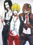  3boys artist_request birdman biting blonde_hair blood galerians galerians:_ash injury lowres multiple_boys open_mouth parano parano_(galerians) qvga rion rion_(galerians) short_hair simple_background tongue_out white_background 