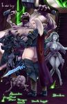  armor banshee cape death_knight highres multiple_girls no_panties sword undead warcraft weapon white_hair 