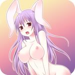  animal_ears bad_id bad_pixiv_id banned_artist blush breasts bunny_ears large_breasts long_hair nipples nude purple_hair red_eyes reisen_udongein_inaba solo tepengu touhou 