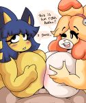  animal_crossing ankha_(animal_crossing) anthro big_breasts breast_play breasts canid canine canis collaborative collaborative_sex collaborative_titfuck domestic_cat domestic_dog felid feline felis female group group_sex hi_res huge_breasts isabelle_(animal_crossing) lewd_dorky male male/female mammal nintendo sex threesome titfuck video_games 