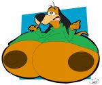  anthro augie_doggie augie_doggie_and_doggie_daddy big_breasts black_ears boompow70 breasts brown_body canid canine canis clothing domestic_dog eyelashes female floppy_ears green_clothing green_shirt green_topwear half-closed_eyes hanna-barbera hi_res huge_breasts hyper hyper_breasts jellystone_(hbo_max) long_ears mammal narrowed_eyes open_mouth shirt topwear 