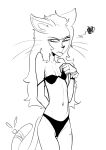  2021 absurd_res annoyed anthro black_and_white bra breasts captain_aliaynel_seagrey clothing domestic_cat felid feline felis female hi_res lenyavok mammal monochrome panties small_breasts solo underwear 