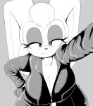  anthro bedroom_eyes big_breasts breasts cleavage clothed clothing curvy_figure female first_person_view kappa_spark lagomorph leporid looking_at_viewer mammal monochrome narrowed_eyes rabbit seductive sega solo sonic_the_hedgehog_(series) standing vanilla_the_rabbit voluptuous 