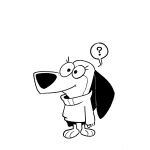  1:1 2021 augie_doggie augie_doggie_and_doggie_daddy big_ears big_nose black_and_white canid canine canis clothing domestic_dog eyelashes female fingers floppy_ears hanna-barbera hi_res jellystone_(hbo_max) mammal monochrome semi-anthro shirt smeallie smile solo topwear young 