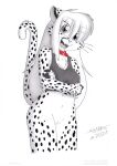  2021 anthro belly bottomless cheetah clothed clothing collar felid feline felis female genitals hair long_hair mammal navel no_underwear nude pussy solo tirashanks_(artist) toony vanilla_(tirashanks) 