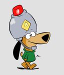  2021 armor augie_doggie augie_doggie_and_doggie_daddy big_nose black_eyes brown_body canid canine canis clothing domestic_dog eyebrows eyelashes female fingers green_clothing green_shirt green_topwear hanna-barbera hat headgear headwear helmet hi_res jaqartdood jellystone_(hbo_max) mammal police_hat semi-anthro shirt signature smile solo tan_body topwear walking young 