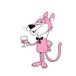  1:1 container cougar cup drinking_glass felid feline fingers glass glass_container glass_cup half-closed_eyes hanna-barbera hi_res jellystone_(hbo_max) long_tail male mammal narrowed_eyes open_mouth pink_body semi-anthro simple_background smeallie smile snagglepuss snagglepuss_(series) solo standing whiskers white_background white_body wine_glass 