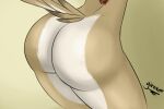  2015 ambiguous_gender anthro avian big_butt bird brown_body bubble_butt butt butt_focus close-up faceless_character feathers giro girokett gradient_background green_background nude owl signature simple_background solo tail_feathers 