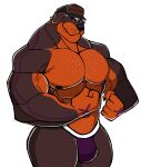  anthro body_hair canid canine canis chest_hair clothing darknaigart domestic_dog flexing hi_res humanoid jockstrap looking_at_viewer male mammal mastiff molosser muscular muscular_male nipples pecs red_eyes rottweiler solo underwear 