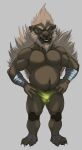  2017 3_toes 4_fingers anthro bandaged_arm bandaged_foot belly big_biceps big_muscles big_shoulders big_triceps blue_ears bristol brown_arms brown_belly brown_body brown_chest brown_claws brown_ears brown_face brown_feet brown_fingers brown_fur brown_hands brown_legs brown_neck brown_nose brown_pawpads brown_pubes brown_toes bulge cheek_tuft chin_tuft claws clothed clothed_anthro clothed_male clothing colored digital_drawing_(artwork) digital_media_(artwork) ear_tuft ears_aside eyebrows facial_tuft feet fingers front_view full-length_portrait fur genital_outline gold_(metal) gold_jewelry gold_ring grey_background hand_on_hip head_tuft hi_res huge_deltoids huge_muscles huge_pecs huge_quads humanoid_hands hybrid jewelry knee_pads looking_forward male male_anthro mammal manly muscular navel nipples open_mouth open_smile pawpads penis_outline pink_nipples plantigrade porcupine portrait rodent serratus shaded simple_background skimpy smile solo standing tan_beard tan_eyebrows thick_neck toes topless topless_anthro topless_male tuft ursid wrestler wrestling_briefs zac_(bristol) 