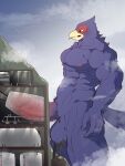  3:4 absurd_res anthro avian balls big_balls big_penis bird blue_body censored erection facility falco_lombardi genitals hi_res huge_balls huge_penis hyper hyper_balls hyper_genitalia hyper_penis internal macro male mountain muscular muscular_male nekopunch_ahya nintendo penetration penile penis penis_milking solo star_fox tunnel video_games worship 