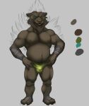  2017 3_toes 4_fingers anthro bandaged_arm bandaged_foot barefoot belly big_biceps big_muscles big_nose big_shoulders big_triceps blue_eyes briefs_only bristol brown_arms brown_beard brown_belly brown_body brown_chest brown_claws brown_ears brown_eyebrows brown_face brown_feet brown_fingers brown_fur brown_hands brown_legs brown_neck brown_nipples brown_nose brown_pawpads brown_pubes brown_toes bulge claws clothed clothed_anthro clothed_male clothing color_swatch digital_drawing_(artwork) digital_media_(artwork) ear_piercing ear_ring ears_aside eyebrows feet fingers front_view full-length_portrait fur genital_outline green_briefs grin hands_on_hips huge_deltoids huge_muscles huge_pecs humanoid_hands hybrid knee_pads looking_forward male male_anthro mammal manly model_sheet musclegut muscular muscular_anthro muscular_male nipples open_mouth open_smile partially_colored pawpads penis_outline piercing plantigrade porcupine portrait rodent serratus shaded skimpy smile solo standing thick_neck toes topless topless_anthro topless_male ursid wrestler zac_(bristol) 