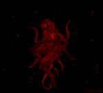  1_eye animal_humanoid areola bioluminescence black_and_red black_sclera bubble cephalopod cephalopod_humanoid darkness deity eldritch_horror female floating genitals glowing hi_res horizontal_pupils humanoid looking_at_viewer marine marine_humanoid mollusk mollusk_humanoid monochrome mouthless nipples nude pupils pussy red_body red_eyes rhodaab solo taraelblackwing tentacles teratophilia translucent translucent_body underwater vein water 