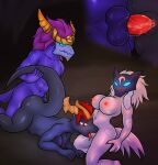  anthro aurelion_sol_(lol) breasts dragon female female/female genitals group lamb_(lol) league_of_legends male male/female penetration pussy riot_games scalie shyvana stoneflomks triangle_(disambiguation) vaginal vaginal_penetration video_games 