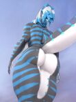  anthro big_breasts big_butt breasts butt female fish hair low-angle_view marine nika_sharkeh shark solo 