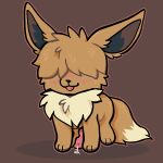  1:1 black_nose blush bodily_fluids brown_background brown_body brown_ears brown_fur brown_inner_ear brown_tail canid canine cum drippy eevee erection feral feralsoren fluffy fox fur genital_fluids genitals knot male mammal nintendo nude penis pink_penis pok&eacute;mon pok&eacute;mon_(species) precum precum_on_ground sandy_(eevee) simple_background solo standing tongue tongue_out video_games 