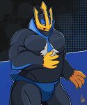  animal_humanoid anthro anthrofied avian avian_humanoid barazoku bird bird_humanoid body_hair bulge chest_hair chest_tuft clothed clothing crown digital_drawing_(artwork) digital_media_(artwork) empoleon fan_character gio-joe gradient_background hand_on_stomach hi_res humanoid looking_at_viewer male musclegut muscular muscular_anthro muscular_male napoleon_triomphe nintendo pattern_background penguin penguin_humanoid pok&eacute;mon pok&eacute;mon_(species) signature simple_background solo suggestive suggestive_look suggestive_pose tongue tongue_out tuft underwear underwear_only video_games 
