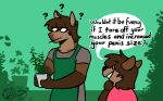  anthro canid canine canis commander_(commanderthings) commanderthings dialogue digital_media_(artwork) duo english_text equid equine fur hair hi_res horse long_hair male male/male mammal simple_background speech_bubble text wolf youtuber 