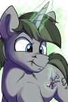  blue_eyes cutie_mark der equid equine evening_breeze feral grey_body hasbro hi_res hooves horn levitation magic male mammal micro my_little_pony quadruped size_difference transformed tsitra360 unicorn 