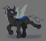 absurd_res arthropod black_body blue_eyes changeling evening_breeze exoskeleton facial_scar feral friendship_is_magic gumdreary hi_res hole_(anatomy) hooves insect_wings male my_little_pony piercing quadruped scar solo wings 