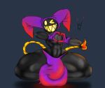  &lt;3 abs anthro balls big_balls big_bulge big_penis bulge candle clothed clothing crouching demon fire genitals glowing glowing_eyes glowing_genitalia glowing_teeth gradient heart_gesture heat_(temperature) huge_balls huge_bulge huge_penis huge_thighs humanoid hyper hyper_balls hyper_bulge hyper_genitalia hyper_penis hyper_thighs imp jester long_tail looking_at_viewer male muscular no_pupils one_eye_closed pecs penis rope shadow signature simple_background smile solo something_wicked_(artist) squatting_position teeth thick_thighs thong underwear wink 