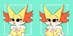  anthro blush bodily_fluids braixen breast_play breasts canid canine chest_fur cum cum_on_face cute_expression cute_eyes ejaculation exposed_breasts female fluffy fluffy_ears fox genital_fluids genitals hi_res holding_breast mammal milkandfangs nintendo pawpads paws penis pok&eacute;mon pok&eacute;mon_(species) sex smile solo titfuck tongue tongue_out video_games 