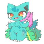  1:1 2021 absurd_res anthro anthrofied blue_body breasts claws elemental_creature female flora_fauna full-length_portrait hi_res ivysaur mukomizu nintendo nipples nude open_mouth open_smile plant pok&eacute;mon pok&eacute;mon_(species) pok&eacute;morph portrait scalie short_stack smile solo standing video_games 
