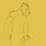  1:1 absurd_res anthro balls bodily_fluids bull_terrier canid canine canis claws cum domestic_dog ejaculation fortune_(unfortunatemutt) genital_fluids genitals help hi_res hiyakomori hunting_dog looking_pleasured male mammal masturbation monochrome penis simple_background sketch sweat terrier yellow_background 