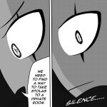  1:1 black_and_white black_background blitzo_(helluva_boss) dialogue dialogue_box english_text helluva_boss hi_res imp leponsart male monochrome simple_background solo text thinking 