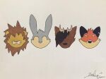  2015 antlers black_body black_fur brown_body brown_fur brown_hair brown_mane canid canine cervid cheek_tuft cooper_(scratch21) ear_piercing ed_(scratch21) facial_tuft felid female fox fur grey_body grey_fur group hair head_tuft headshot_portrait horn lagomorph leporid lion long_ears male mammal mane matt_(scratch21) orange_body orange_fur pantherine piercing portrait rabbit red_fox riley_(scratch21) scratch21 signature simple_background tan_body tan_fur traditional_media_(artwork) tuft yellow_body yellow_fur yukilapinbn 