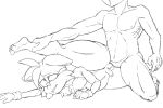  3:2 abdominal_bulge anal anal_penetration anthro anthro_penetrated bite biting_lip chest_tuft duo ears_down eyes_rolling_back flexible from_behind_position genitals hand_on_leg holding_leg human human_on_anthro human_penetrating human_penetrating_anthro interspecies looking_pleasured lying male male/male male_penetrated mammal miles_prower monochrome nude one_leg_up penetration penis penis_size_difference pivoted_ears raised_leg sega sex simple_background sir_cums_a_lot sketch sonic_the_hedgehog_(series) splits spread_legs spreading standing tuft vertical_splits white_background 