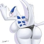  ! 1:1 2017 anthro anthrofied big_breasts big_butt blue_body breasts butt clothed clothing disembodied_hand female girokett hi_res huge_breasts legendary_pok&eacute;mon looking_back lugia multicolored_body nintendo panties pok&eacute;mon pok&eacute;mon_(species) pok&eacute;morph solo thick_thighs topless two_tone_body underwear video_games white_body 