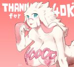  5_fingers absurd_res anthro bent_over big_breasts blue_eyes blush bodypaint bovid breasts buta99 caprine digital_media_(artwork) female fingers floppy_ears fur goat hair hi_res horn looking_at_viewer mammal nipples nude pink_background pink_nipples shaded signature simple_background smile solo text tongue tongue_out vanilla_(buta99) white_body white_fur white_hair 