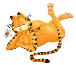  anthro butt domestic_cat eebahdeebah felid feline felis garfield_(series) garfield_the_cat hi_res looking_at_viewer lying male mammal simple_background solo white_background 