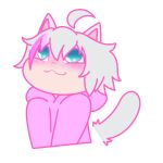  1:1 2_frame_animation animal_humanoid animated blush clothed clothing digital_media_(artwork) felix_trash floofsttv fur hair hoodie humanoid male open_mouth short_playtime solo topwear white_tail 