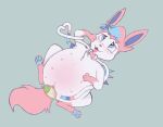  &lt;3 &lt;3_eyes 3_toes 8_nipples azalea_(sylmin) belly big_belly birth blocked_egg blush bodily_fluids clitoris doughtally_(artist) eeveelution egg egg_bulge feet female feral genital_fluids genitals hi_res holding_belly holding_face hybrid legendary_pok&eacute;mon looking_pleasured looking_up lying multi_nipple nintendo nipples on_back open_mouth oviposition pok&eacute;mon pok&eacute;mon_(species) pregnant pussy pussy_juice red_belly shaymin solo spread_legs spread_pussy spreading stuck_egg sylveon tears tears_of_pleasure toes tongue tongue_out vaginal_stretching video_games 
