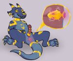 anal blue_body buttplug erection gem genital_piercing genitals gold_(metal) gold_jewelry internal internal_anal jewel_buttplug jewelry kobold lizardwizard lying magic male nude on_back penis penis_piercing piercing plug_(sex_toy) reptile scalie sex_toy solo spread_legs spreading 