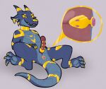 blue_body buttplug erection gem genital_piercing genitals gold_(metal) gold_jewelry internal internal_anal jewel_buttplug jewelry kobold lizardwizard lying male nude on_back penis penis_piercing piercing plug_(sex_toy) reptile scalie sex_toy solo spread_legs spreading 