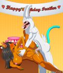  absurd_res anthro anthro_on_anthro anthro_penetrated anthro_penetrating anthro_penetrating_anthro asriel_dreemurr_(god_form) balls big_breasts big_penis birthday birthday_cake black_sclera blush bodily_fluids boss_monster bovid breasts butt cake caprine cum cum_in_pussy cum_inside dessert digital_media_(artwork) duo english_text erection feather_chibika female female_penetrated food fur furniture genital_fluids genitals goat hair happy_birthday hi_res horn huge_breasts humanoid_genitalia humanoid_penis interspecies leg_glider_position long_ears lying male male/female male_penetrating male_penetrating_female mammal muscular muscular_male narrowed_eyes ningerion nipples nude on_side on_table open_mouth orange_body orange_fur penetration penis purple_eyes pussy raised_leg sex smile standing table tattoo teeth text tongue undertale undertale_(series) vaginal vaginal_penetration video_games white_body white_fur white_penis 