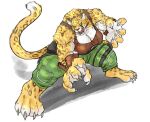  2021 anthro big_breasts big_muscles bloody_roar breasts claws digital_media_(artwork) felid female fighting_pose fur ketsuneko leopard mammal muscular muscular_female pantherine pose shina_(bloody_roar) solo spots spotted_body spotted_fur tongue tongue_out video_games yellow_body yellow_fur 