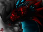  4:3 black_body black_scales dani3019 dragon feral hi_res looking_at_viewer male pupils red_eyes scales scalie shaded slit_pupils solo tagme 